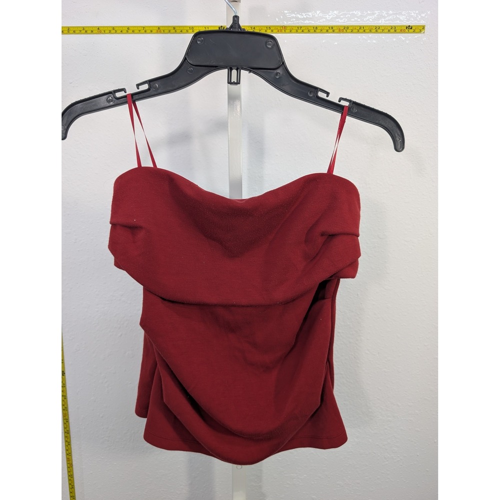 Emerson Lang Young Contemporary Burgundy Draped Cowl Neck Camisole Top Womens M